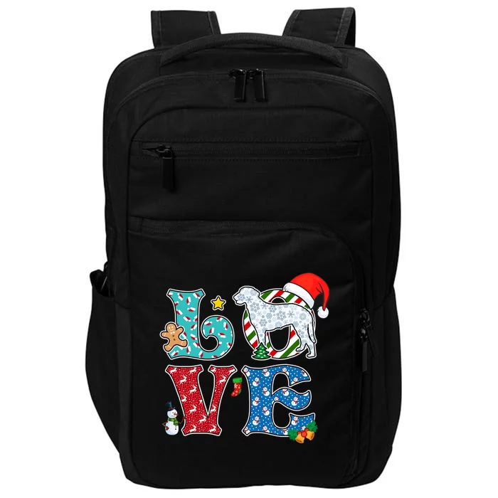 I Love Dog Curlycoated Retriever Christmas Gift Impact Tech Backpack