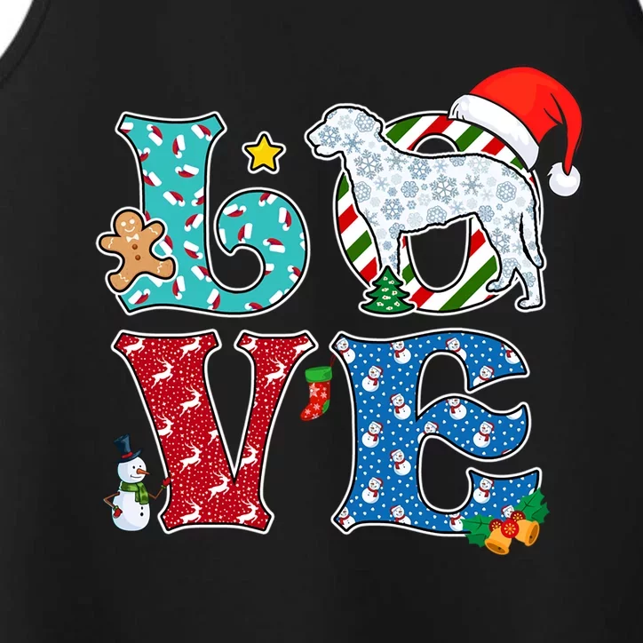 I Love Dog Curlycoated Retriever Christmas Gift Performance Tank