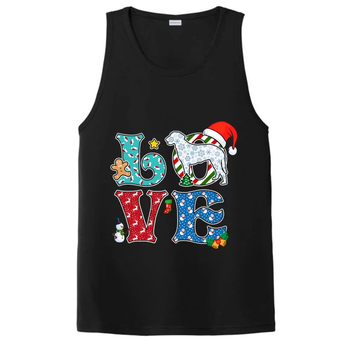 I Love Dog Curlycoated Retriever Christmas Gift Performance Tank