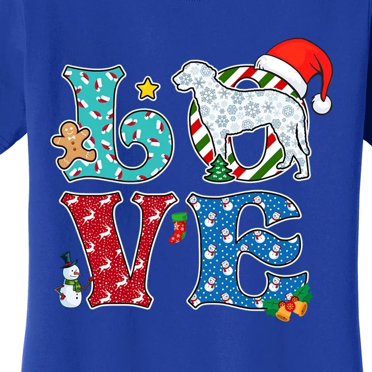 I Love Dog Curlycoated Retriever Christmas Gift Women's T-Shirt