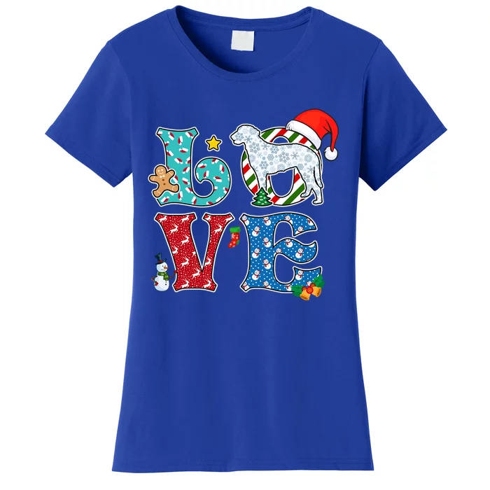 I Love Dog Curlycoated Retriever Christmas Gift Women's T-Shirt