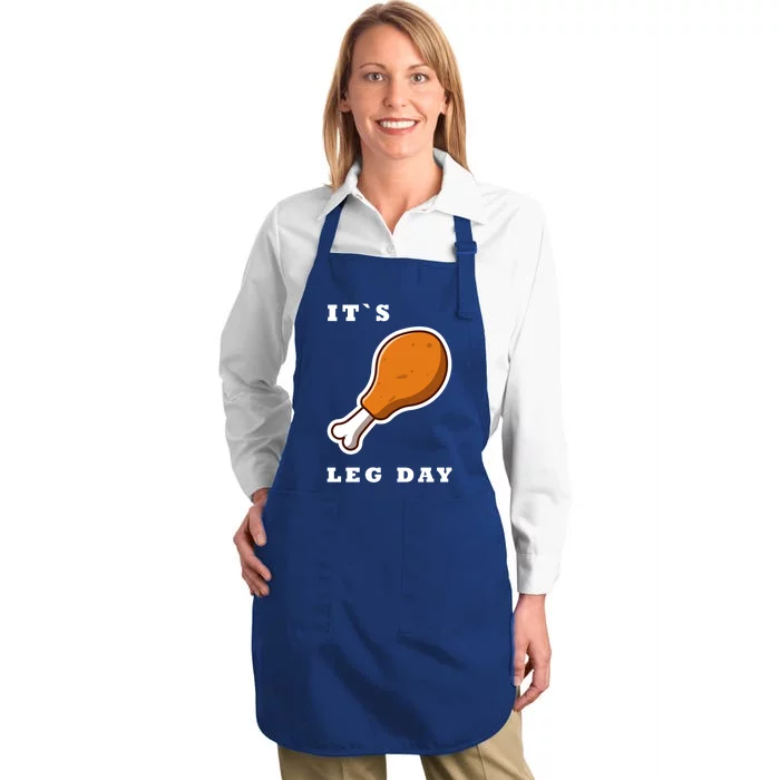 It`S Leg Day Funny Thanksgiving Saying Quote Gym Workout Gift Full-Length Apron With Pocket