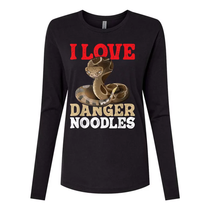 I Love Danger Noodles Snake Lover Herpetologist Zoology Womens Cotton Relaxed Long Sleeve T-Shirt