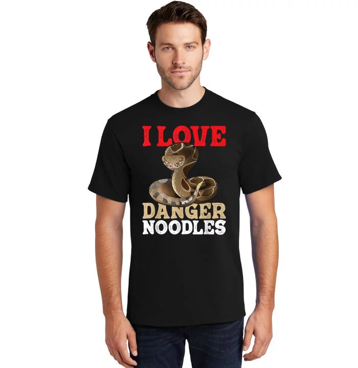 I Love Danger Noodles Snake Lover Herpetologist Zoology Tall T-Shirt