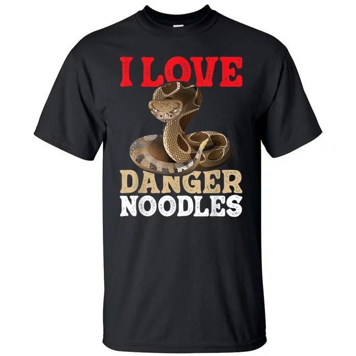 I Love Danger Noodles Snake Lover Herpetologist Zoology Tall T-Shirt