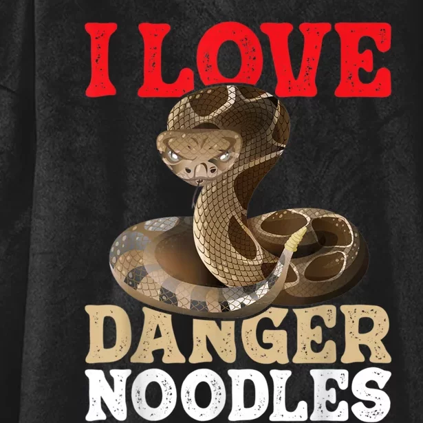 I Love Danger Noodles Snake Lover Herpetologist Zoology Hooded Wearable Blanket