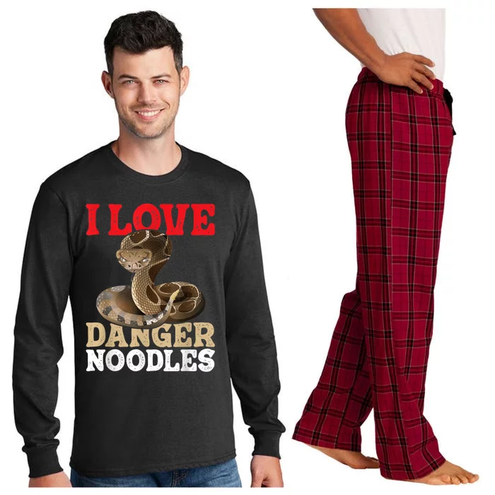 I Love Danger Noodles Snake Lover Herpetologist Zoology Long Sleeve Pajama Set