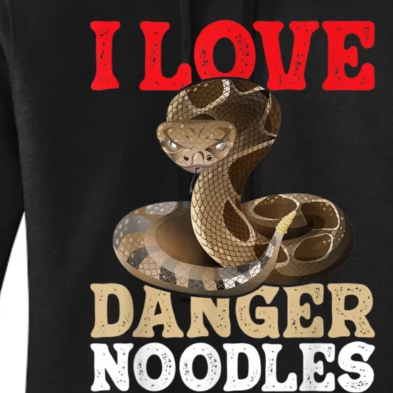 I Love Danger Noodles Snake Lover Herpetologist Zoology Women's Pullover Hoodie