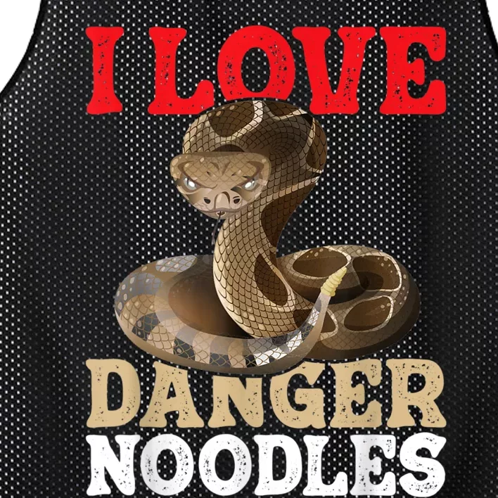 I Love Danger Noodles Snake Lover Herpetologist Zoology Mesh Reversible Basketball Jersey Tank