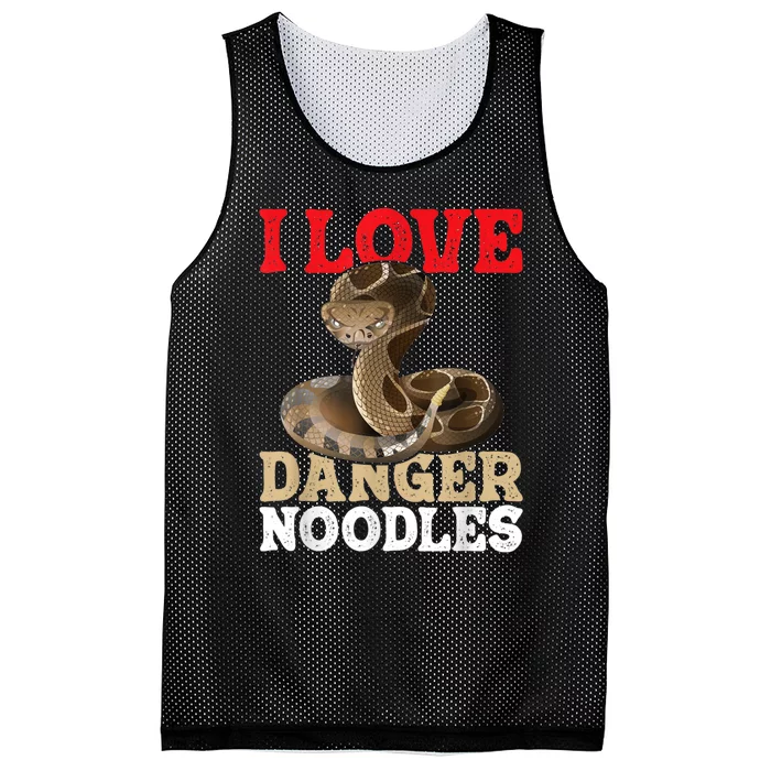 I Love Danger Noodles Snake Lover Herpetologist Zoology Mesh Reversible Basketball Jersey Tank