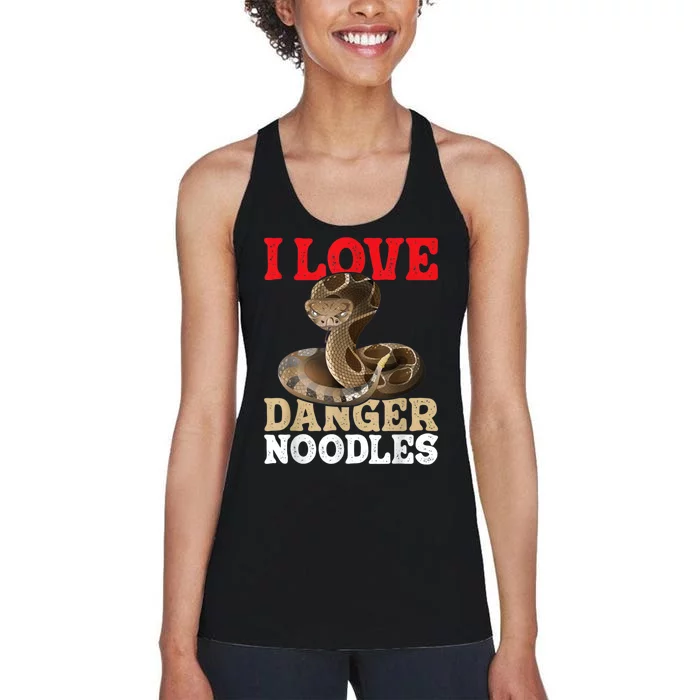 I Love Danger Noodles Snake Lover Herpetologist Zoology Women's Racerback Tank