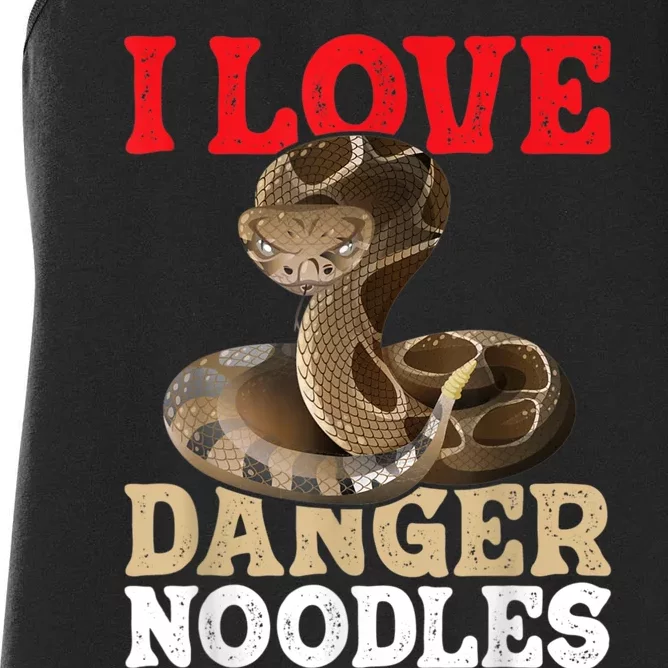 I Love Danger Noodles Snake Lover Herpetologist Zoology Women's Racerback Tank