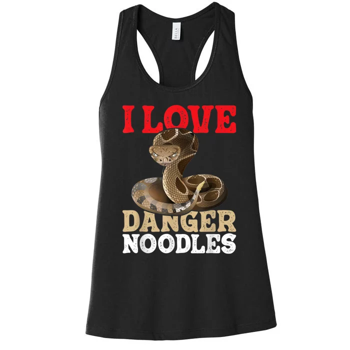 I Love Danger Noodles Snake Lover Herpetologist Zoology Women's Racerback Tank