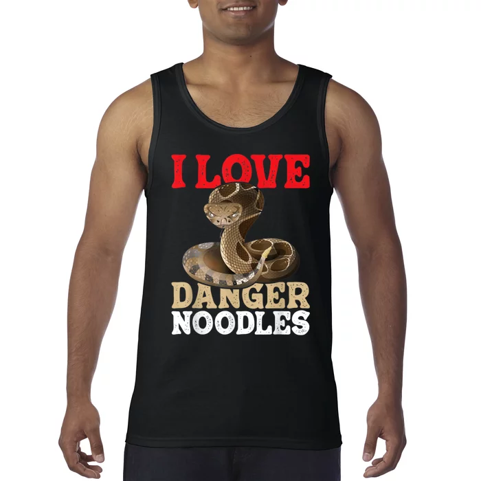 I Love Danger Noodles Snake Lover Herpetologist Zoology Tank Top