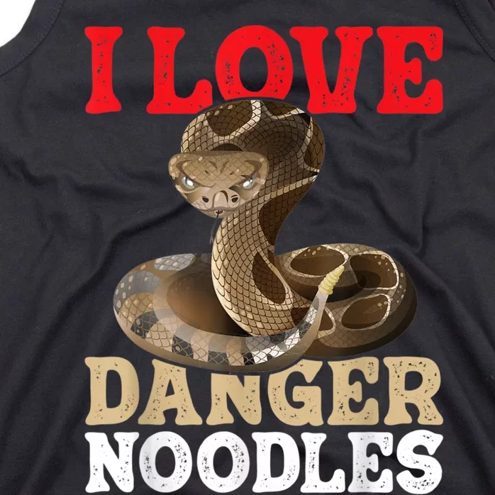 I Love Danger Noodles Snake Lover Herpetologist Zoology Tank Top