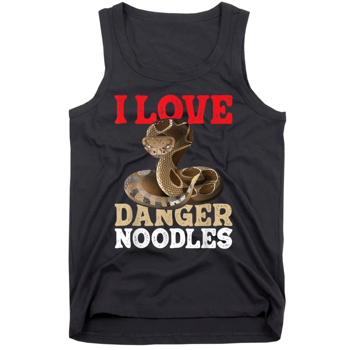 I Love Danger Noodles Snake Lover Herpetologist Zoology Tank Top