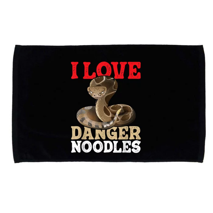 I Love Danger Noodles Snake Lover Herpetologist Zoology Microfiber Hand Towel