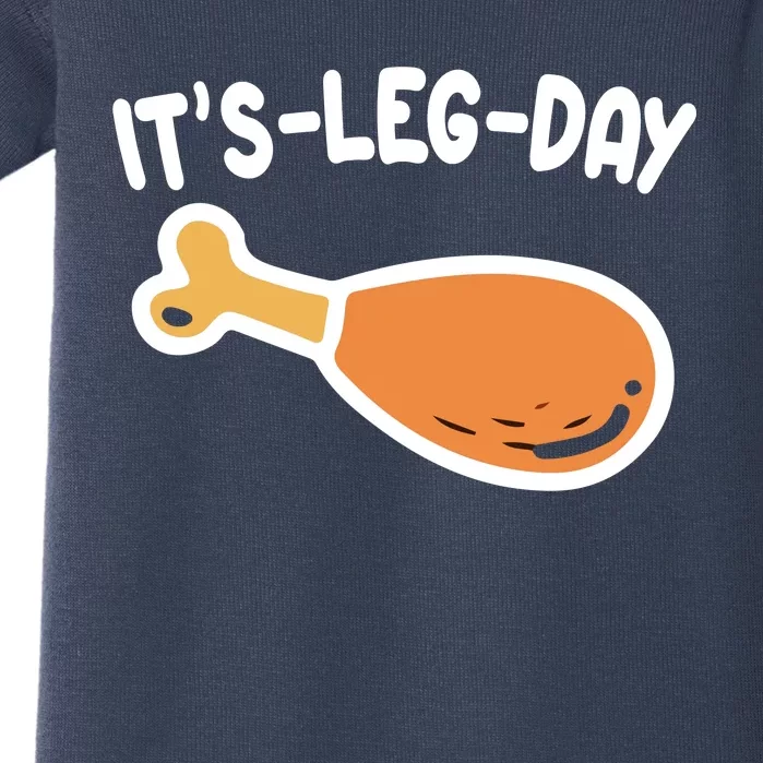 Its Leg Day Funny Thanksgiving Gym Baby Bodysuit