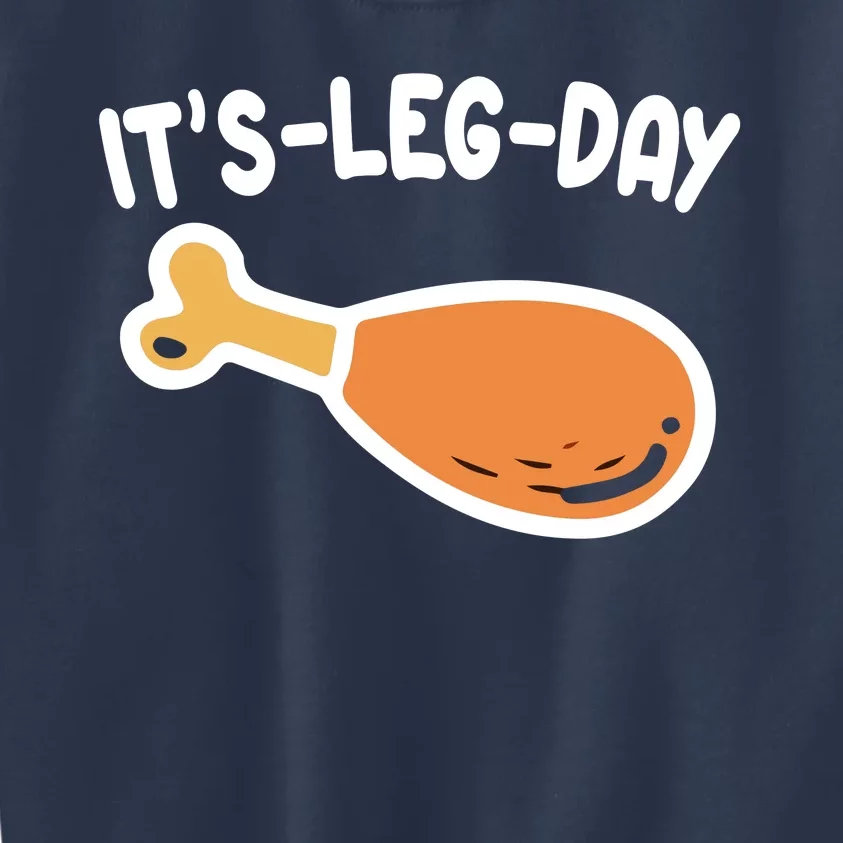 Its Leg Day Funny Thanksgiving Gym Kids Sweatshirt