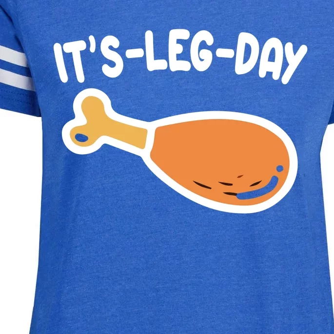 Its Leg Day Funny Thanksgiving Gym Enza Ladies Jersey Football T-Shirt