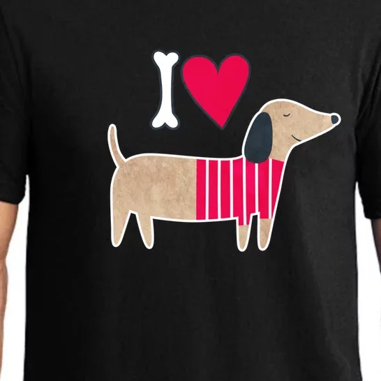 I Love Dachshund Cute Puppy Dog Doggy Lover Cute Gift Pajama Set