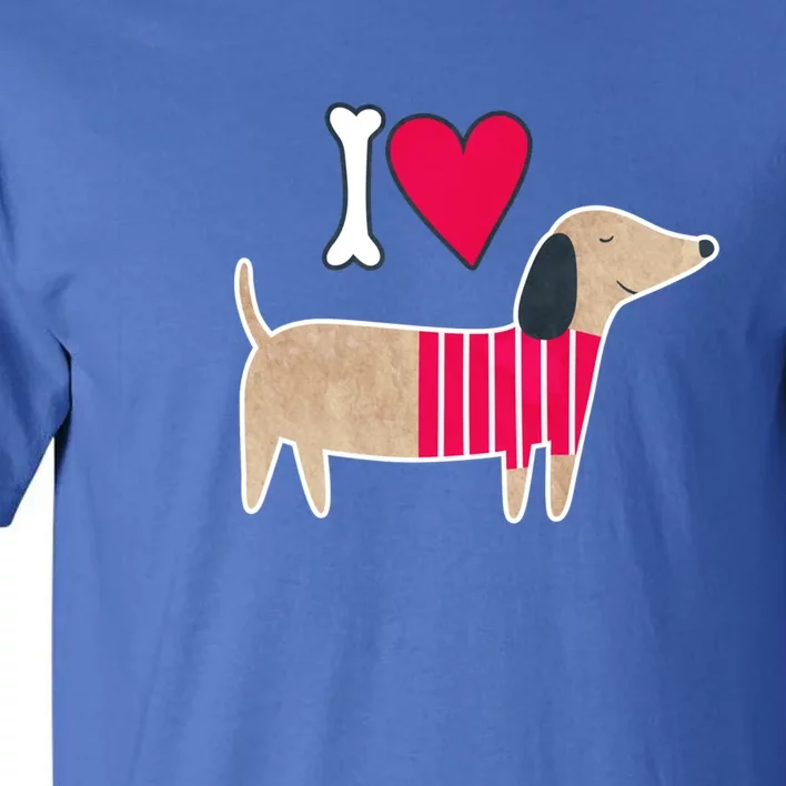 I Love Dachshund Cute Puppy Dog Doggy Lover Cute Gift Tall T-Shirt