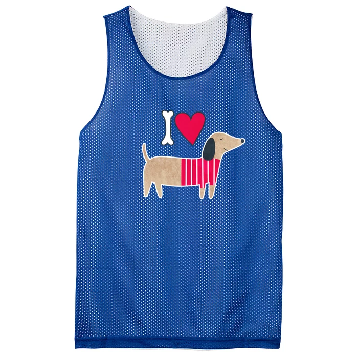 I Love Dachshund Cute Puppy Dog Doggy Lover Cute Gift Mesh Reversible Basketball Jersey Tank