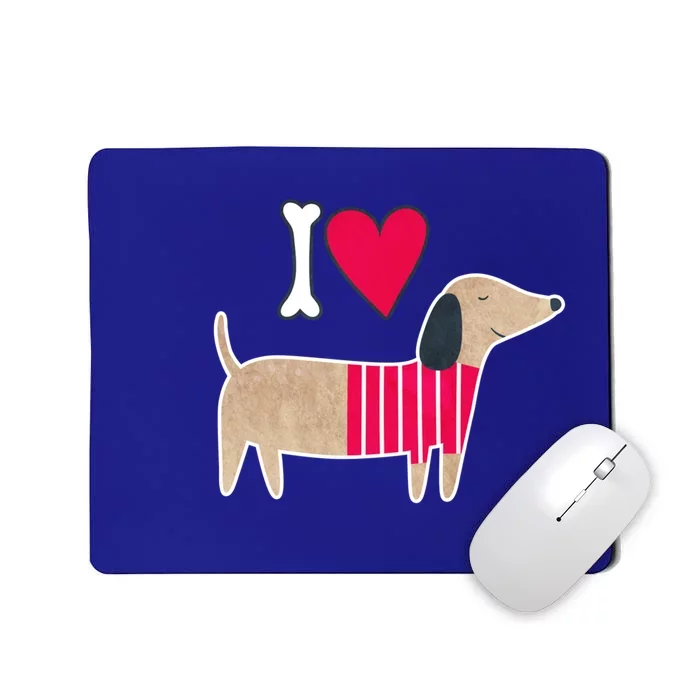 I Love Dachshund Cute Puppy Dog Doggy Lover Cute Gift Mousepad