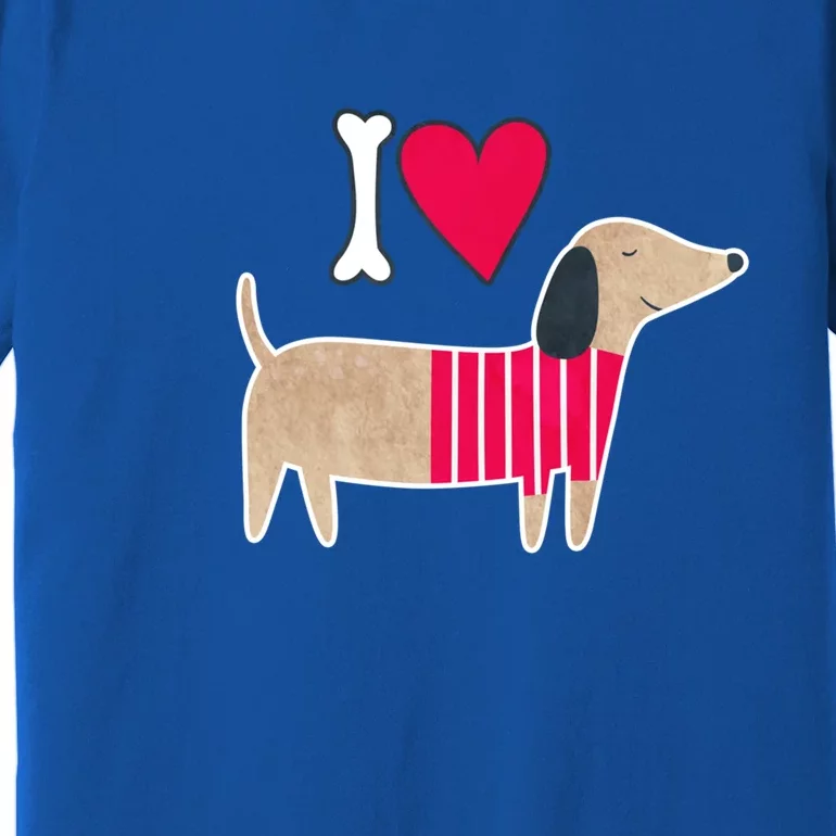 I Love Dachshund Cute Puppy Dog Doggy Lover Cute Gift Premium T-Shirt