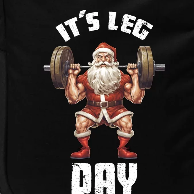 Its Leg Day Santa Claus Exercise Christmas Barbell Squat Fun Gift Impact Tech Backpack