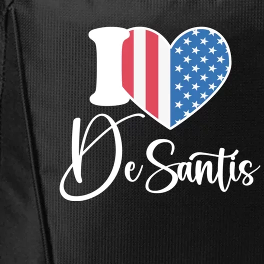 I Love DeSantis Ron DeSantis 24 American Heart Flag City Backpack