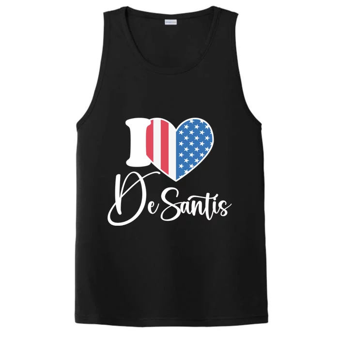 I Love DeSantis Ron DeSantis 24 American Heart Flag Performance Tank