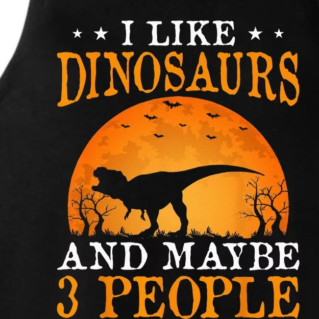 I Like Dinosaurs And Maybe 3 People Ladies Tri-Blend Wicking Tank