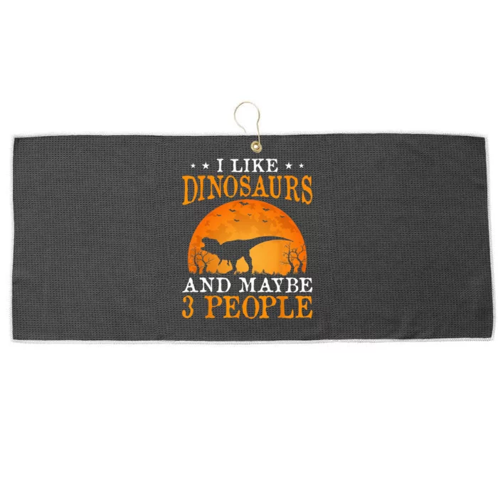 I Like Dinosaurs And Maybe 3 People Large Microfiber Waffle Golf Towel