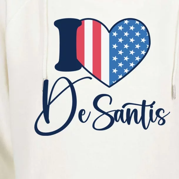 I Love DeSantis Ron DeSantis 24 American Heart Flag Womens Funnel Neck Pullover Hood