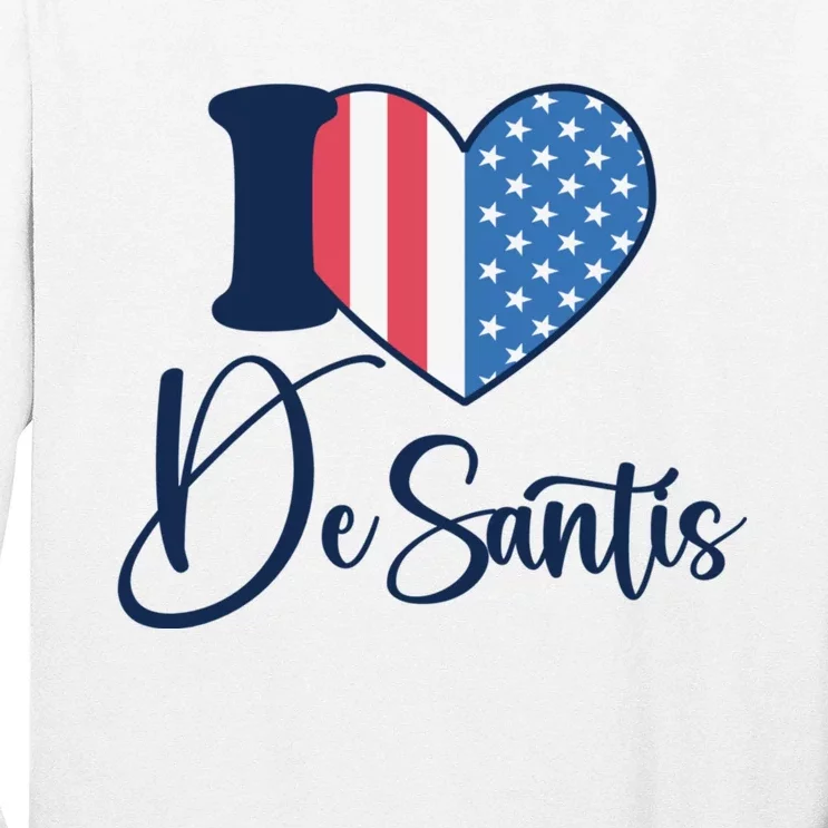 I Love DeSantis Ron DeSantis 24 American Heart Flag Long Sleeve Shirt