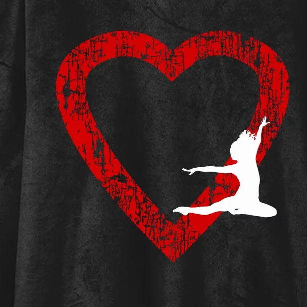 I Love Dance Valentines Day For Girl And Dance Teachers Hooded Wearable Blanket