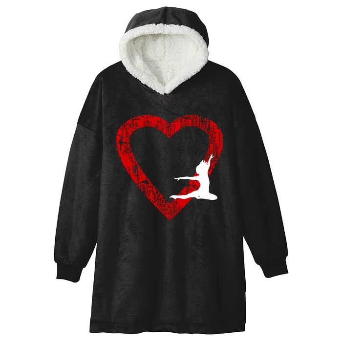 I Love Dance Valentines Day For Girl And Dance Teachers Hooded Wearable Blanket