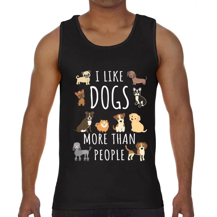 I Like Dogs More Than People Gift Comfort Colors® Tank Top