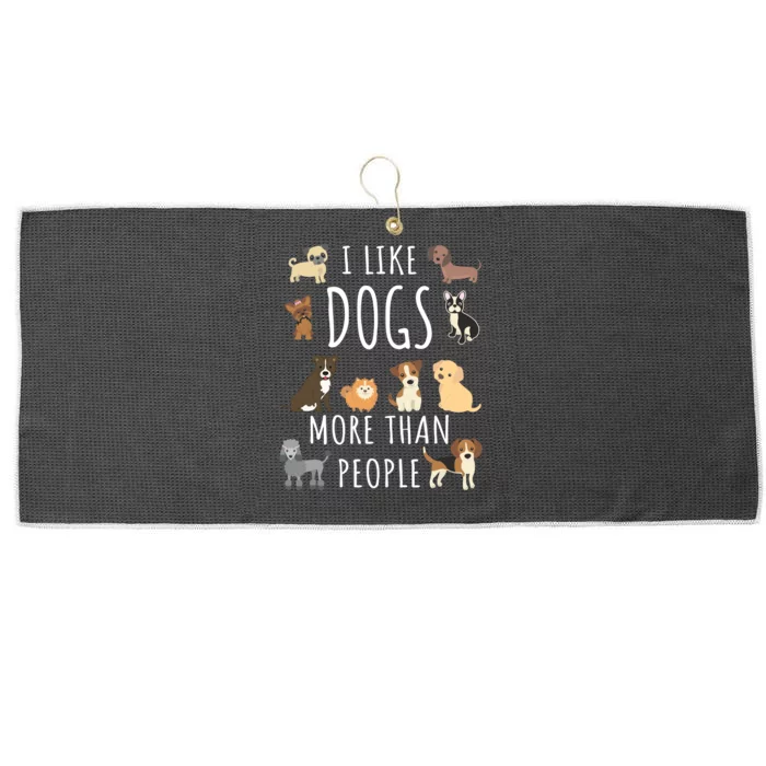 I Like Dogs More Than People Gift Large Microfiber Waffle Golf Towel