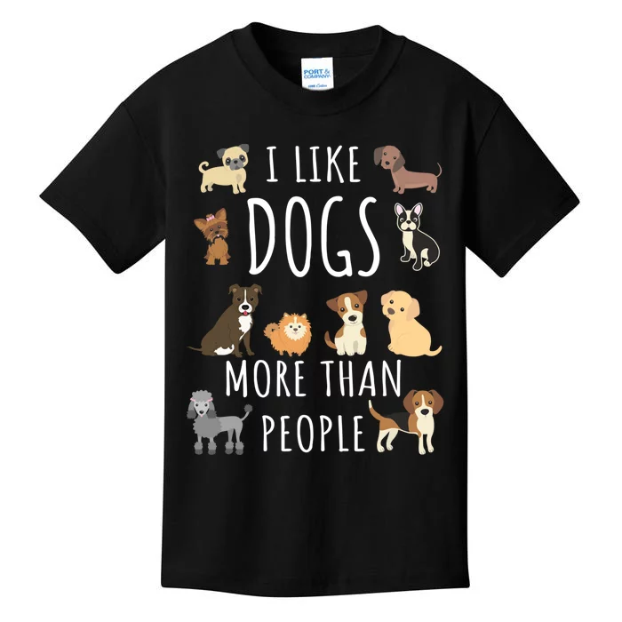 I Like Dogs More Than People Gift Kids T-Shirt