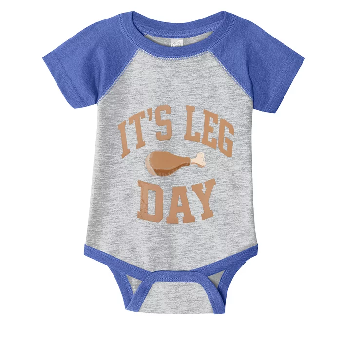 Its Leg Day Turkey Thanksgiving Food Holiday Feast Meaningful Gift Infant Baby Jersey Bodysuit