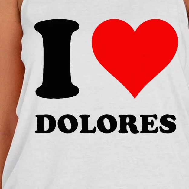 I Love Dolores Women's Knotted Racerback Tank