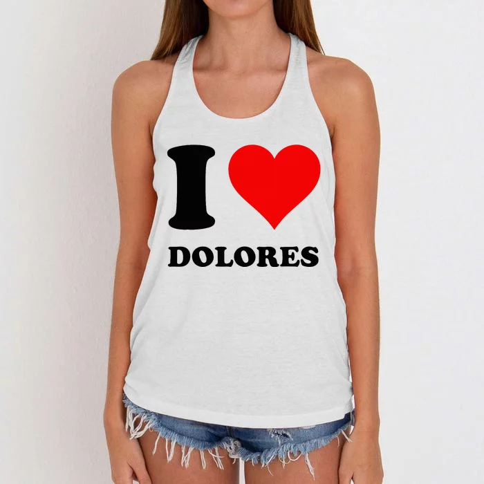 I Love Dolores Women's Knotted Racerback Tank