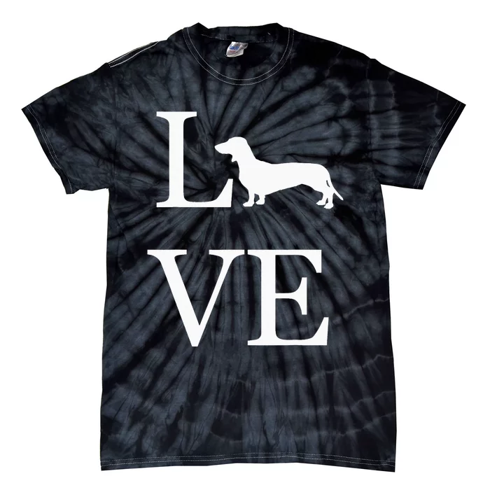 I Love Dachshund Weiner Dog Lover White Graphic Pet Owner Tie-Dye T-Shirt