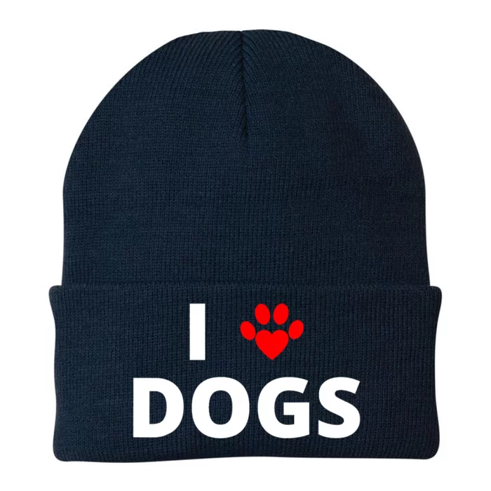 I Love Dogs Knit Cap Winter Beanie