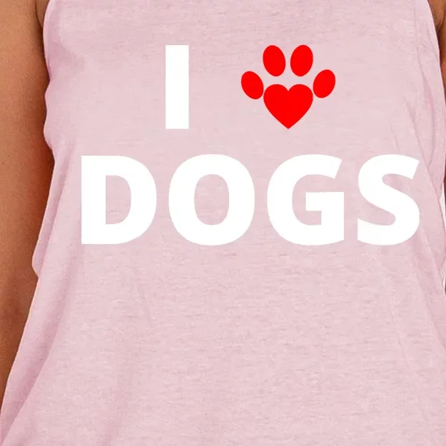 I Love Dogs Women's Knotted Racerback Tank