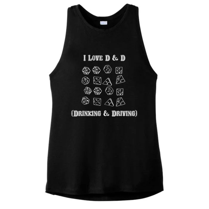 I Love DnD Drinking And Driving Ladies Tri-Blend Wicking Tank