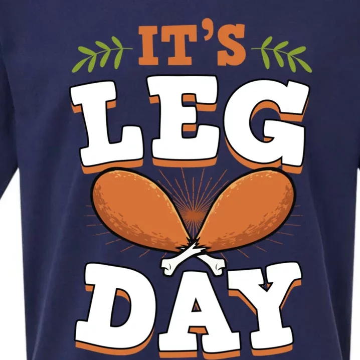 ItS Leg Day Funny Trendy Thanksgiving Turkey Day Cool Gift Sueded Cloud Jersey T-Shirt