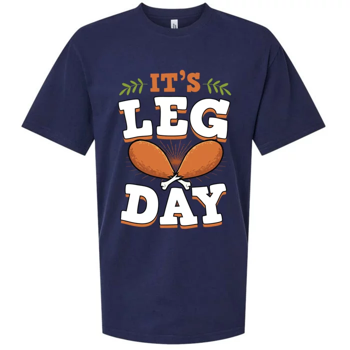 ItS Leg Day Funny Trendy Thanksgiving Turkey Day Cool Gift Sueded Cloud Jersey T-Shirt